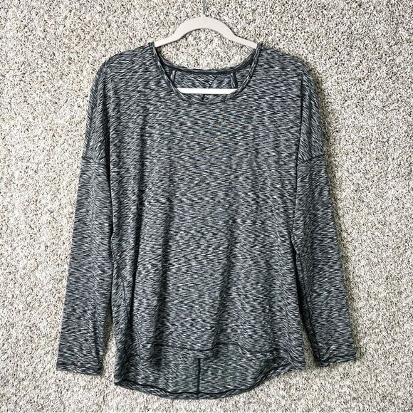 Lululemon Top Women’s 10 Get Set Spaced Out Space Dye Open Back Long Sleeve - Picture 1 of 5